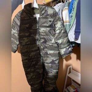GAP Kids Green Camo Puffer Coat